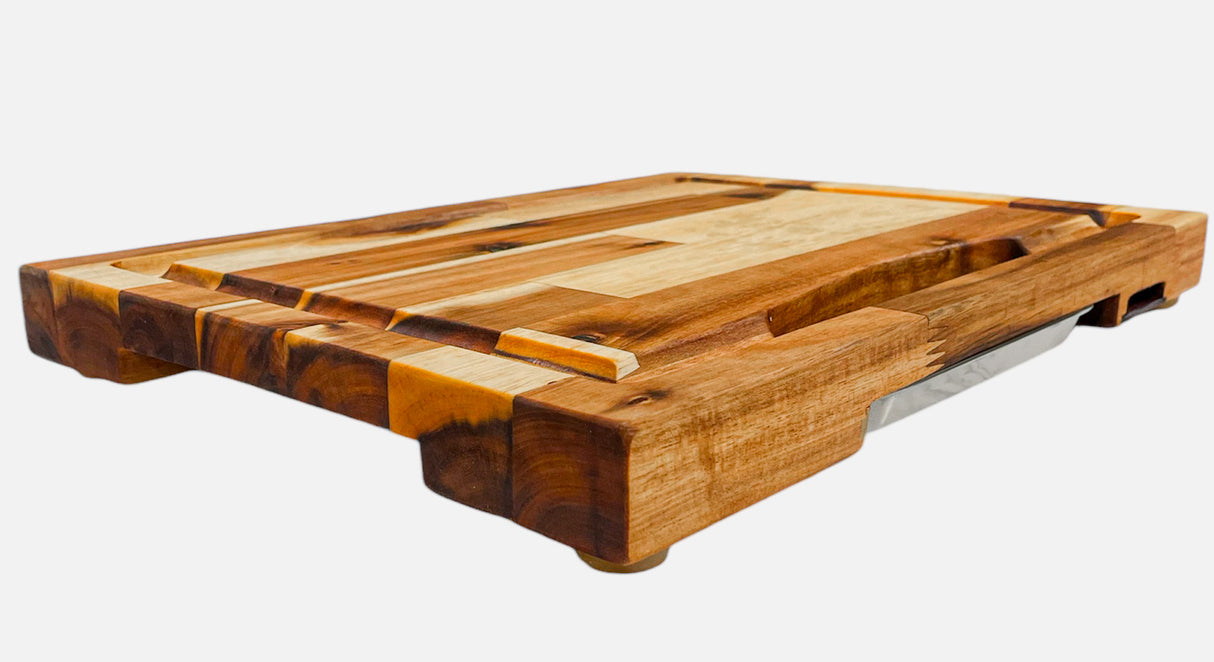 Butcher Block cutting board with Juice tray insert
